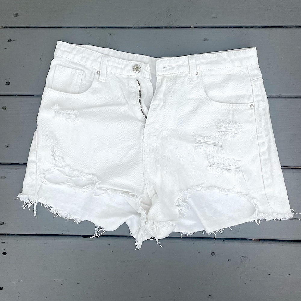 SHEIN White Jean Shirts Size Medium